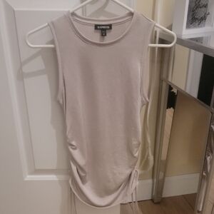 Express Women's Cream Shimmer Sleeveless Top. XS